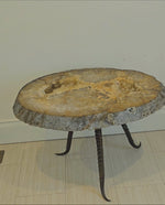 Load and play video in Gallery viewer, &quot;Serengeti&quot; Antelope Horn Base citrine table. Cast in Solid Bronze {Very Ltd Edition! 4 pieces only in 2 Heights!
