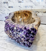 Load image into Gallery viewer, RARE Elestial Amethyst Sink #008 (27&quot; x 13&quot; x 6&quot; tall x 85/lbs)
