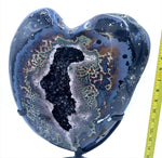 Load image into Gallery viewer, Amazing Amethyst Geode Heart with Blue Agate . 19&quot; Tall...
