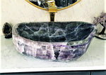 Load image into Gallery viewer, Amethyst Purple Onyx Sink #018 (24.5” x 17” x 6.5” tall x 155/lbs )
