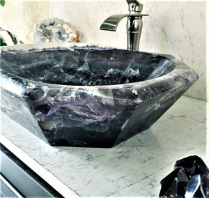 Amethyst Purple Onyx Sink Octagonal #010 (25” x 18” x 6” tall x 140/lbs )