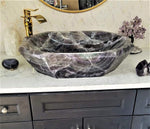 Load image into Gallery viewer, Amethyst Purple Onyx Sink Octagonal #015 [Amazing Patterns] (25” x 18” x 6.5” tall x 140/lbs)
