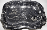 Load image into Gallery viewer, Black Fossil Marble Sink #151-EH (27.5&quot; x 20&quot; x 5&quot; Tall W/ 1 3/4&quot; Drain Hole) {Free Shipping}
