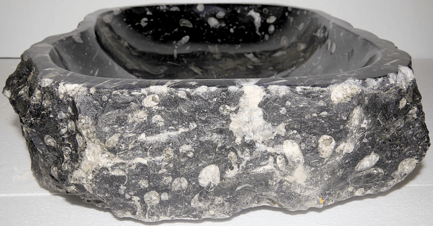Black Fossil Marble Sink #151-EH (27.5" x 20" x 5" Tall W/ 1 3/4" Drain Hole) {Free Shipping}