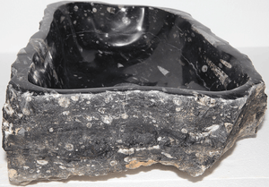 Black Fossil Marble Sink #153-EH