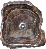 Load image into Gallery viewer, Fossil Agate Sink #144-EH (17&quot; x 17&quot; x 7&quot; Tall ) Stunning Patterns
