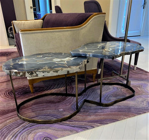 Wild Two-Tier Blue Agate Coffee Table #240