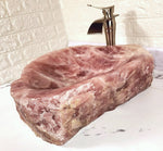 Load image into Gallery viewer, Super Extra Gem Grade Rose Quartz Heart Vessel Sink 012 23&quot; x 18&quot; x 6&quot; x 120/lbs approx (Please Inquire!)
