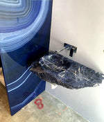 Load image into Gallery viewer, UNIQUE truly One-of-a-kind Sodalite Sink Vanity Top (40” x 22” x 6&quot; Tall x 185/lbs.)
