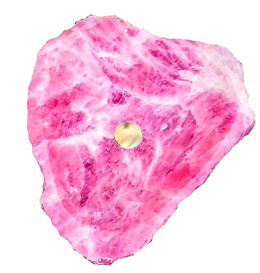 Super Extra Gem Grade Rose Quartz Heart Vessel Sink 012 23" x 18" x 6" x 140/lbs approx (Please Inquire!)