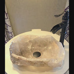Load and play video in Gallery viewer, Hand Carved Smokey Quartz Vessel Sink 18.5&quot; x 15&quot; x 5&quot;

