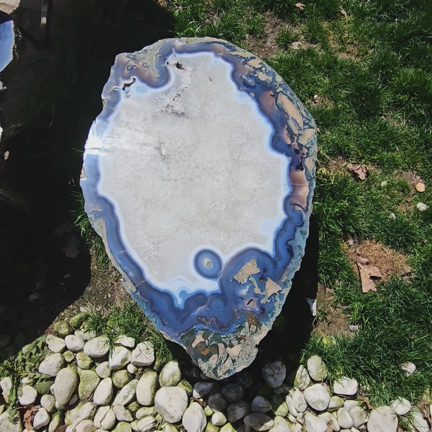 Center Cut Giant Agate Geode Slice #277A  (38" x 29" x 1 1/2" Thick)