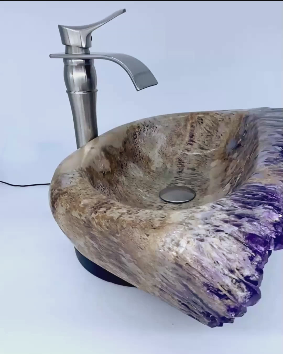 RARE Elestial Amethyst Sink / Amethyst Geode Sink #006A (22 1/2" x 14" x 6" tall x 74/lbs)
