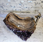 Load image into Gallery viewer, RARE Elestial Amethyst Sink #009 (25 1/2&quot; x 17 &quot; x 6&quot; tall x 125/lbs)
