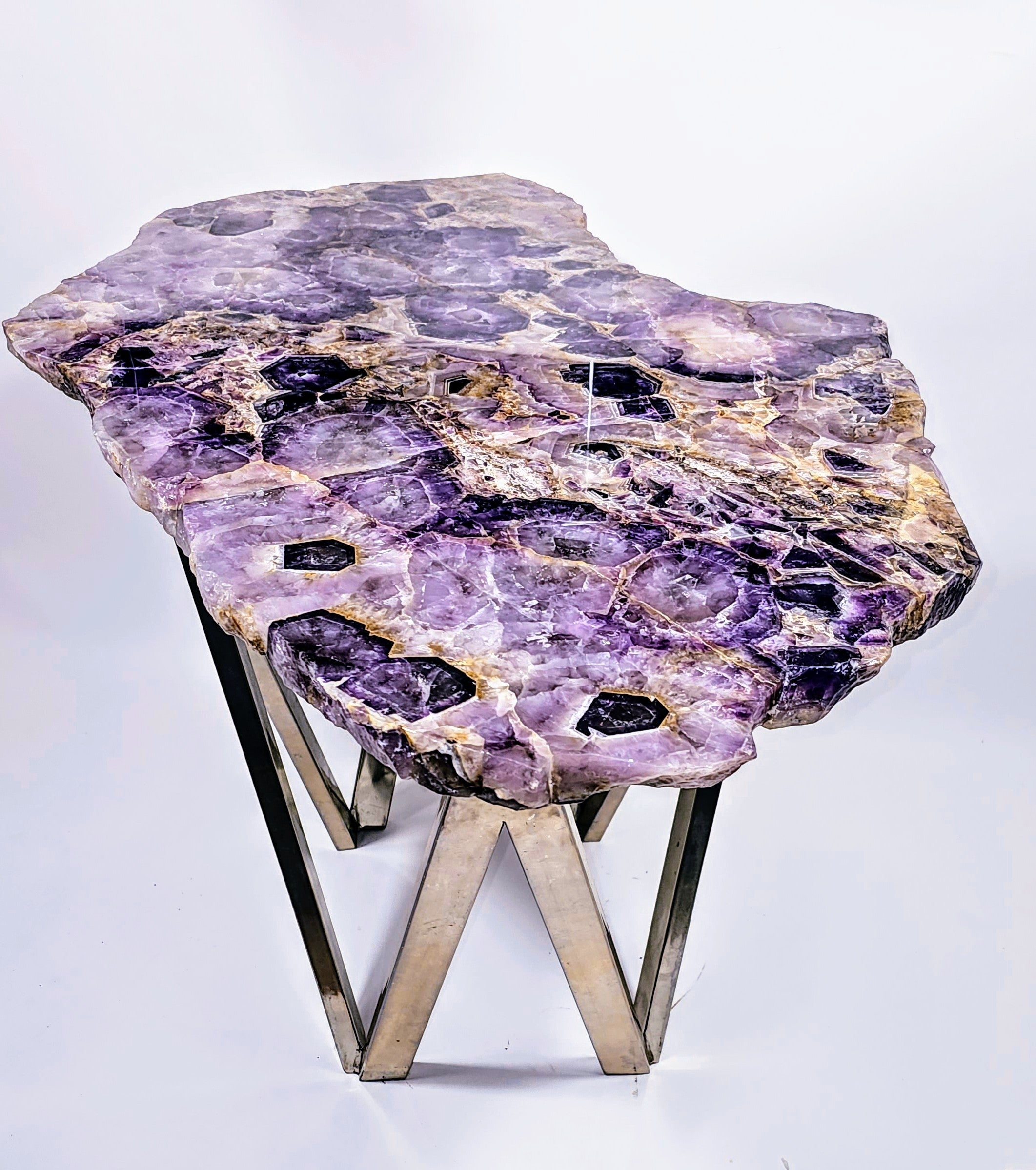 VERY RARE Siberian Amethyst Crystal Table [34" x 24" x 22/24" tall]