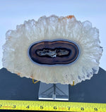 Load image into Gallery viewer, GIANT Stalactite Slice Amethyst Flower #021 7 5/8&quot; x 5 3/8&quot; x 3/8&quot; Thick  (Weighs 538 grams)
