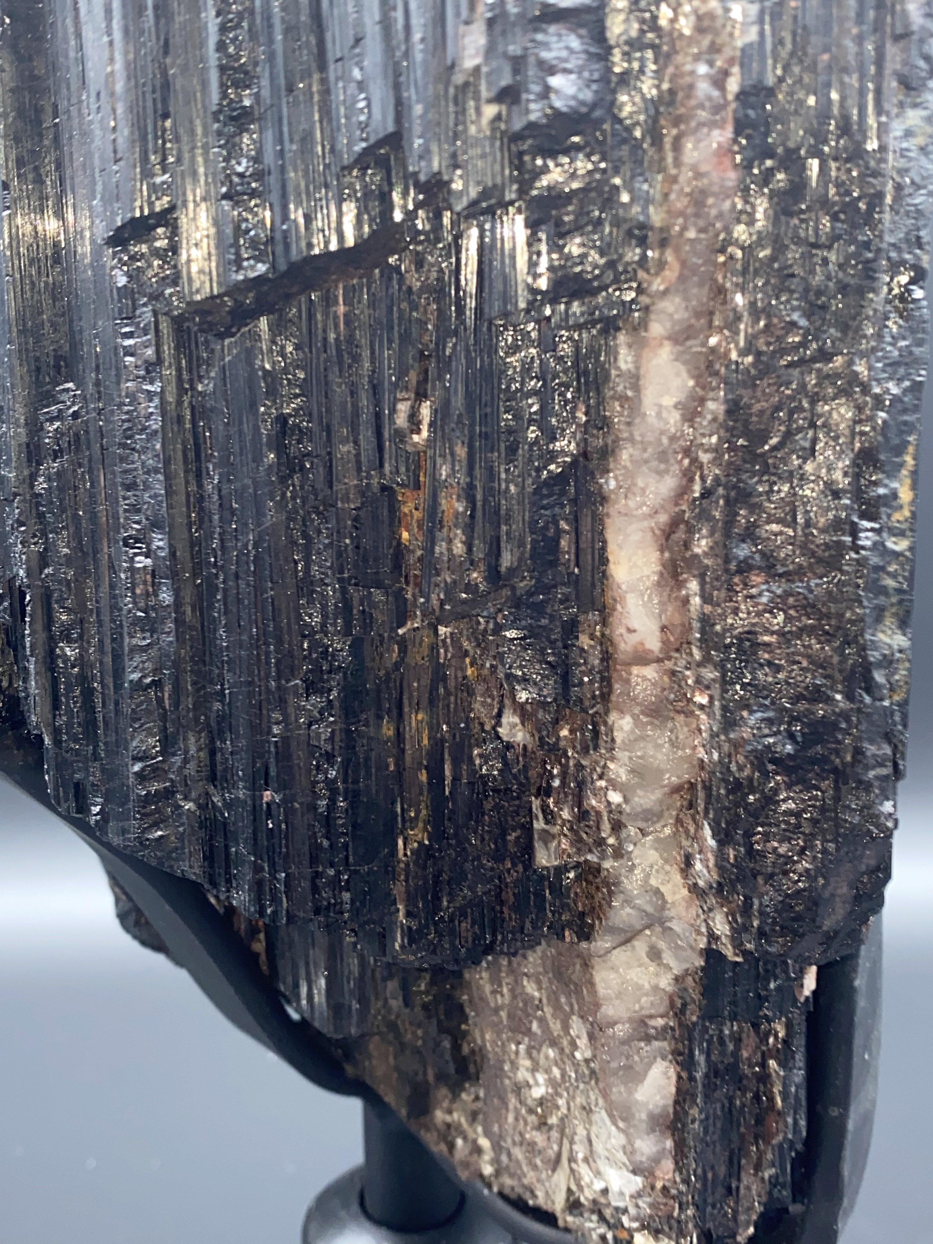 77/lb Large Black Tourmaline Crystal Specimen #018 With white quartz, calcite and mica