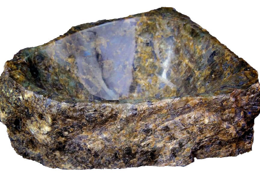 Golden  Labradorite Crystal Sink #61 measures 16" x 14" x 6" tall x 86/lbs. .