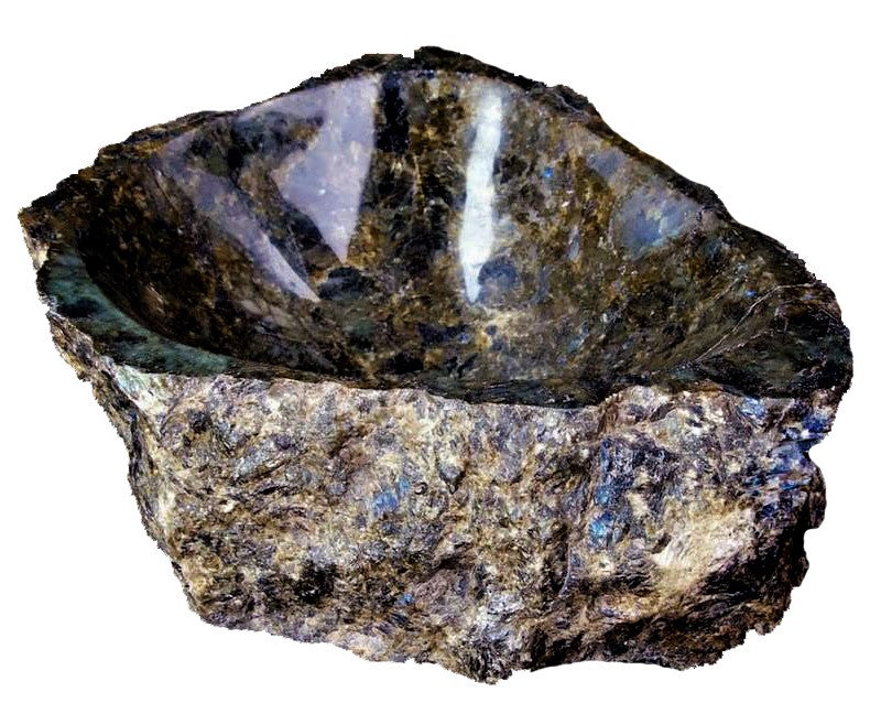 Golden  Labradorite Crystal Sink #61 measures 16" x 14" x 6" tall x 86/lbs. .