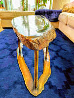 Load image into Gallery viewer, Giant Blue Agate Coffee Table #315  completed with backlights {65&quot; x 20&quot; x 18&quot; tall} (SOLD)

