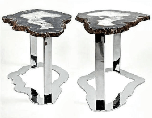 Matching Set Of Agate Side Tables #231/232