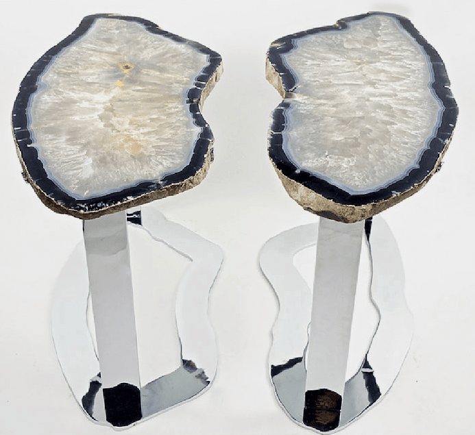 Matching Set of Agate Side Tables #269/270 { 32 x 15 x 22 tall }