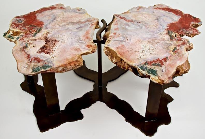 Pink Amethyst Geode Coffee Table "Wings"