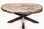 Load image into Gallery viewer, Quartz Geode Table #126 with Hammered Antique Brass Base
