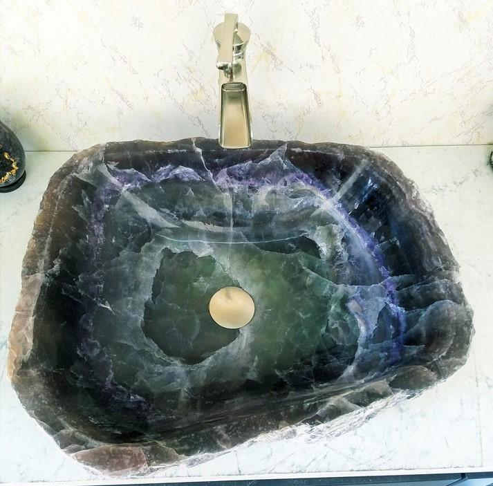 Amethyst Purple Onyx Sink #016 (21.5” x 17.5” x 6” tall x 130/lbs )