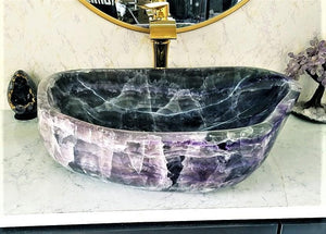 Amethyst Purple Onyx Sink #018 (24.5” x 17” x 6.5” tall x 155/lbs )