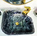 Load image into Gallery viewer, Amethyst Purple Onyx Sink #019 (20” x 18” x 6.5” tall x 150/lbs )

