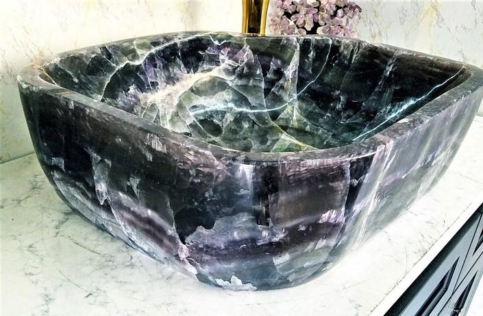 Amethyst Purple Onyx Sink #019 (20” x 18” x 6.5” tall x 150/lbs )