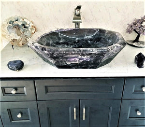Amethyst Purple Onyx Sink Octagonal #010 (25” x 18” x 6” tall x 140/lbs ) { Please Inquire for Pricing}
