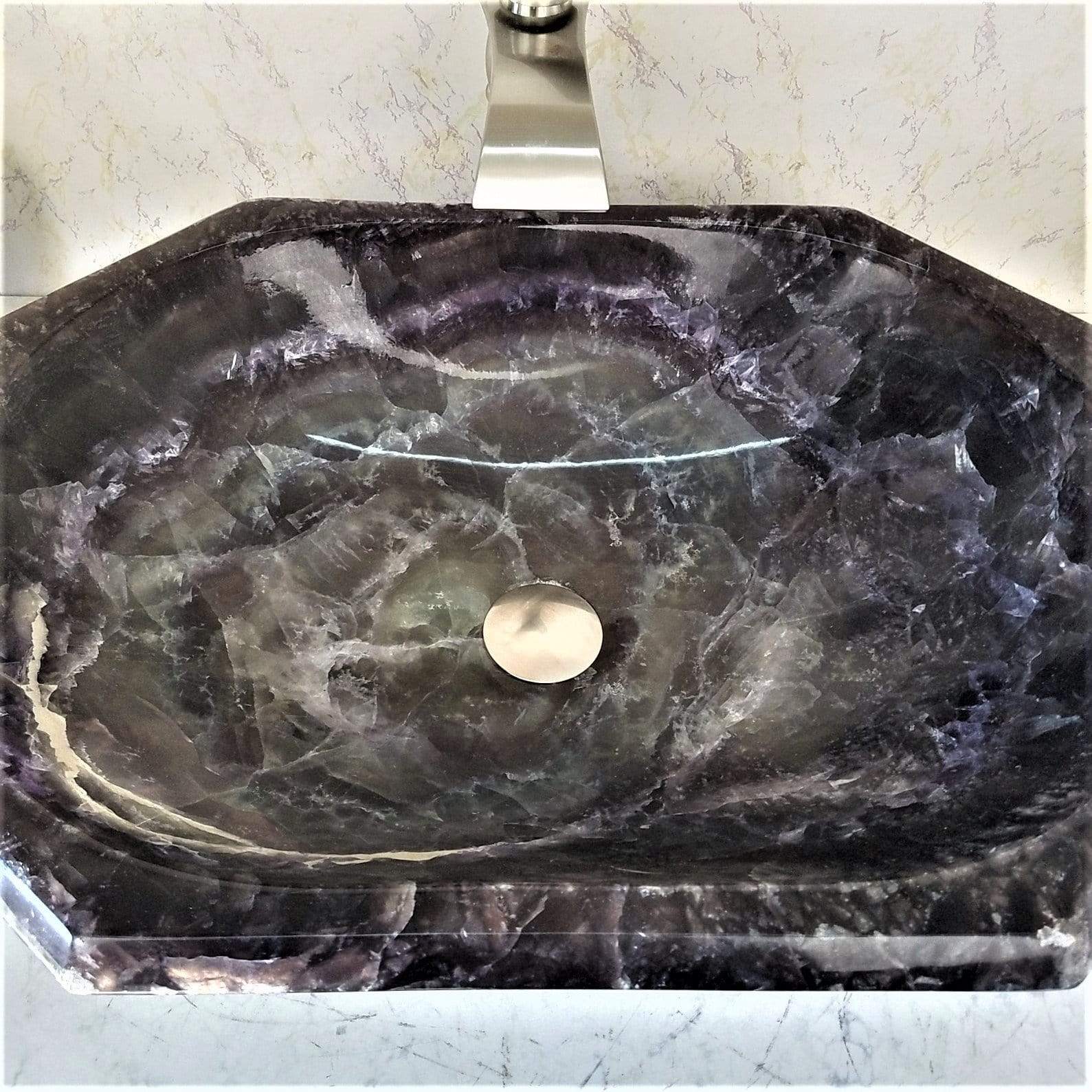 Amethyst Purple Onyx Sink Octagonal #014 (25” x 18” x 6” tall x 140/lbs)