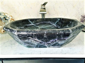 Amethyst Purple Onyx Sink Octagonal #014 (25” x 18” x 6” tall x 140/lbs)