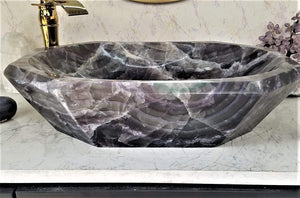 Amethyst Purple Onyx Sink Octagonal #015 [Amazing Patterns] (25” x 18” x 6.5” tall x 140/lbs)
