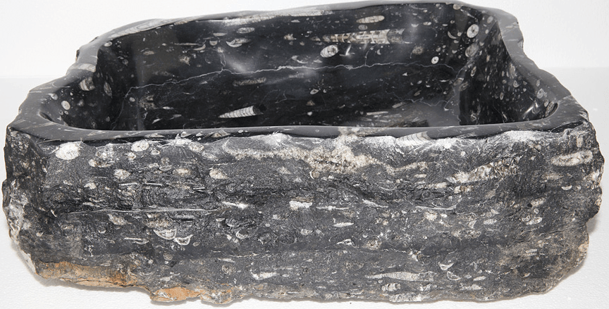 Black Fossil Marble Sink #153-EH