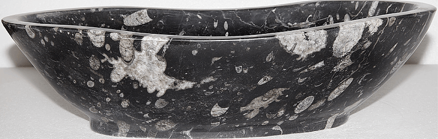 Black Oval Fossil Marble Sink