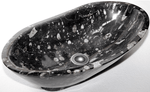 Load image into Gallery viewer, Black Oval Fossil Marble Sink
