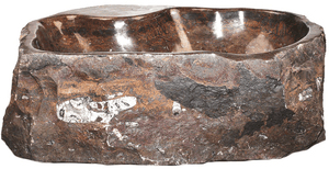 Grande Fossil Marble Sink #188-EH (24" x 19.5" x 8" Tall W/ 1 5/8" Drain) {Free Shipping}