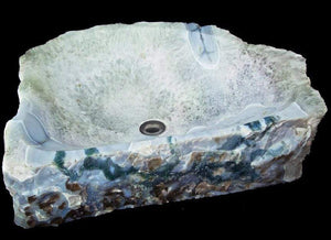 Blue Agate Crystal Geode Sink #45 (28” x 25” x 6.5" Tall x 169/lbs.)