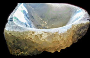 Blue Agate Crystal Geode Sink #45 (28” x 25” x 6.5" Tall x 169/lbs.)