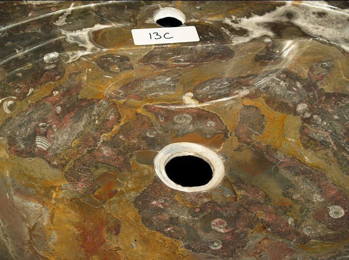 RED Fossil Agate Vanity Sink #13C