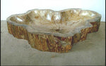 Load image into Gallery viewer, Extra Large Petrified Wood Double Sink #35D-EH Petrified Teak
