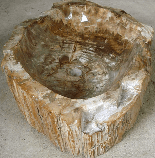 Extra Large Petrified Wood Sink #13A-EH Petrified Teak