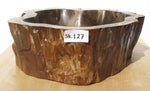Load image into Gallery viewer, Petrified Wood Sink #127A-EH Petrified Teak 
