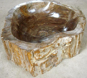 Petrified Wood Sink #5-EH Petrified Teak