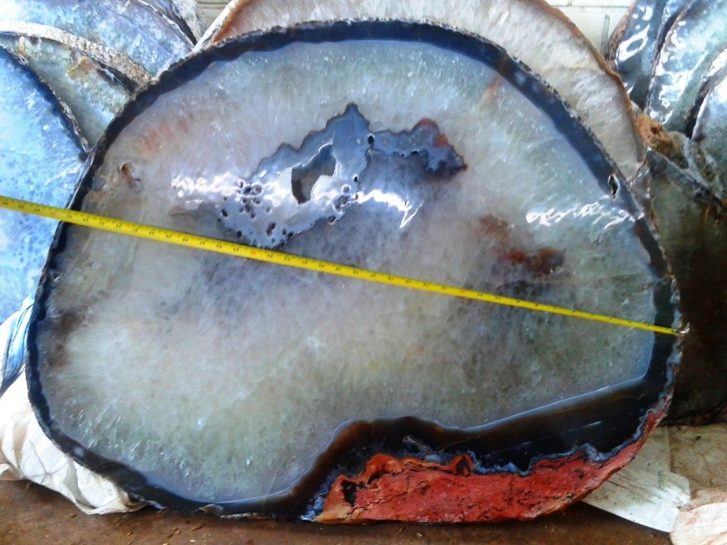 Giant Agate Geode Slice #277A  (38" x 29" x 1 1/2" Thick) Inquire for pricing