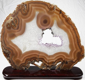 Giant Agate Slice #17A-EH With Amethyst crystal pocket (21" x 18" x 3/8" to 1/2 Thick)