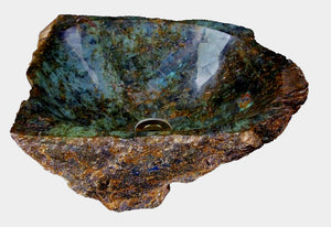 Golden Labradorite Crystal Sink #64 measures 19.5" x 16.5" x 6" tall x 72/lbs.
